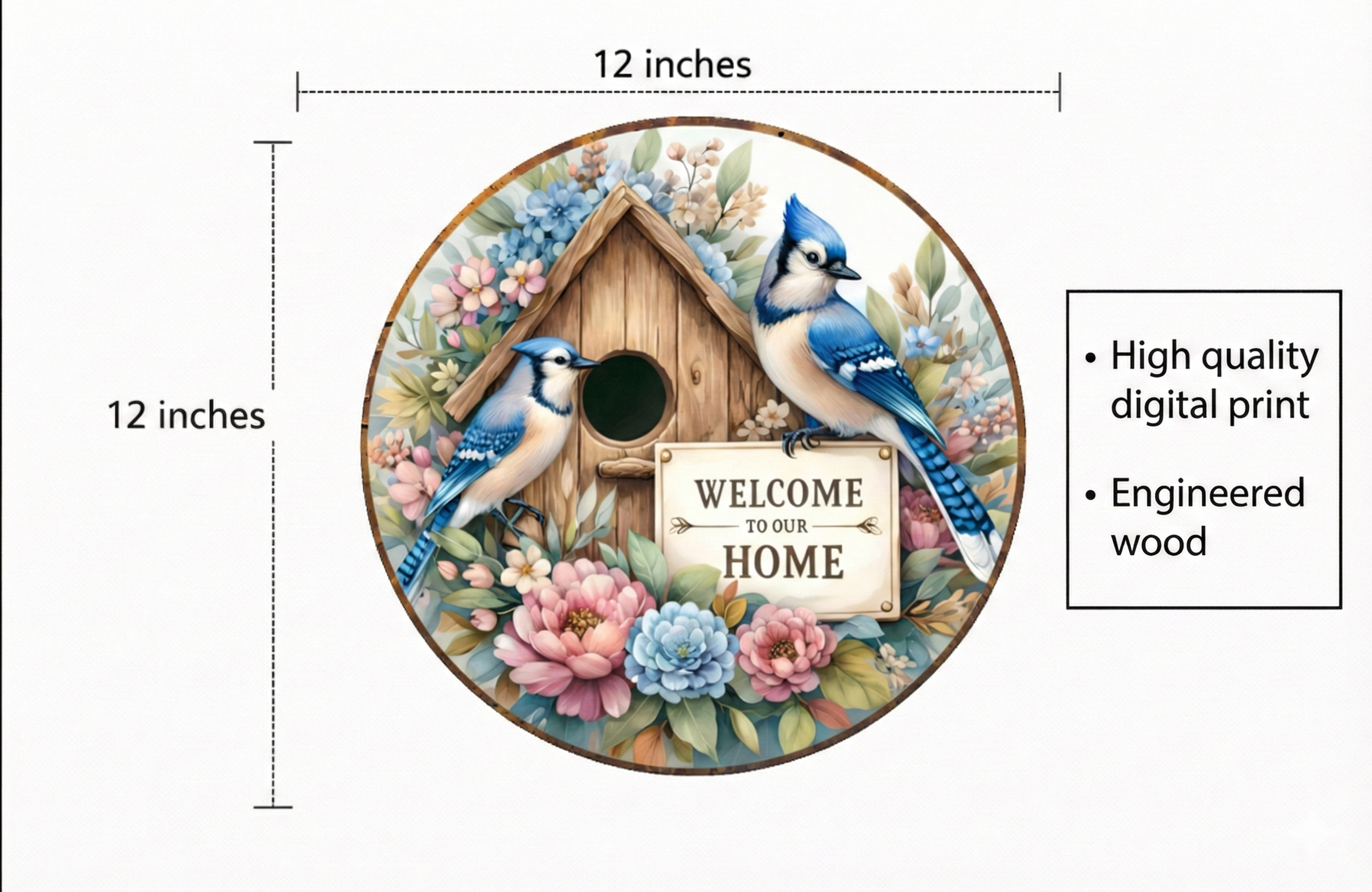 Welcome Home wall decor size reference