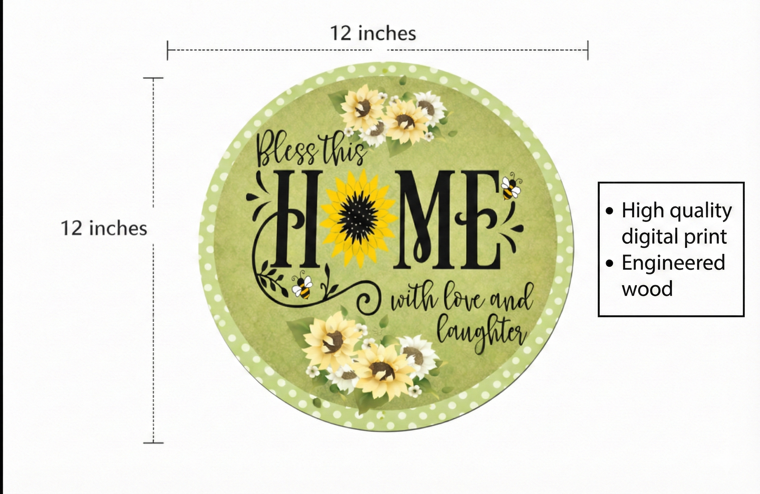 Floral Welcome Home wall decor size reference