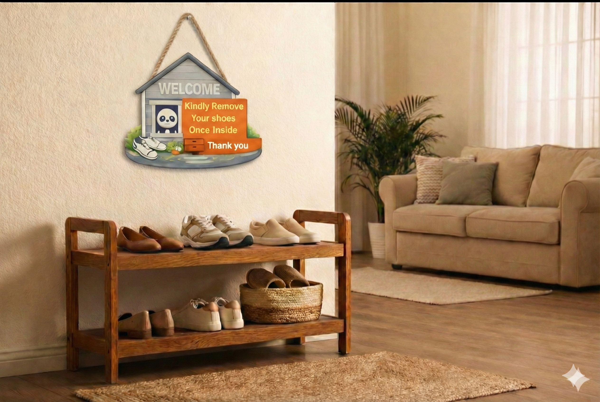 Welcome Home wall decor angled view