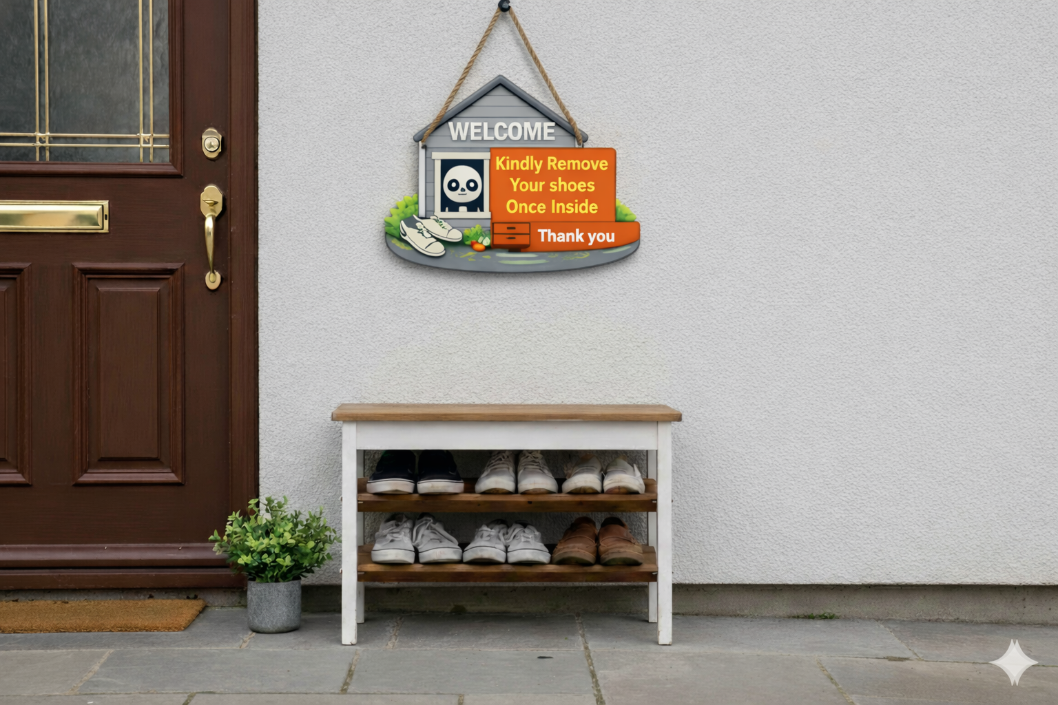 Welcome Home wall decor displayed in Home entrance 