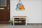Entrance  MDF wall decor closeup detail