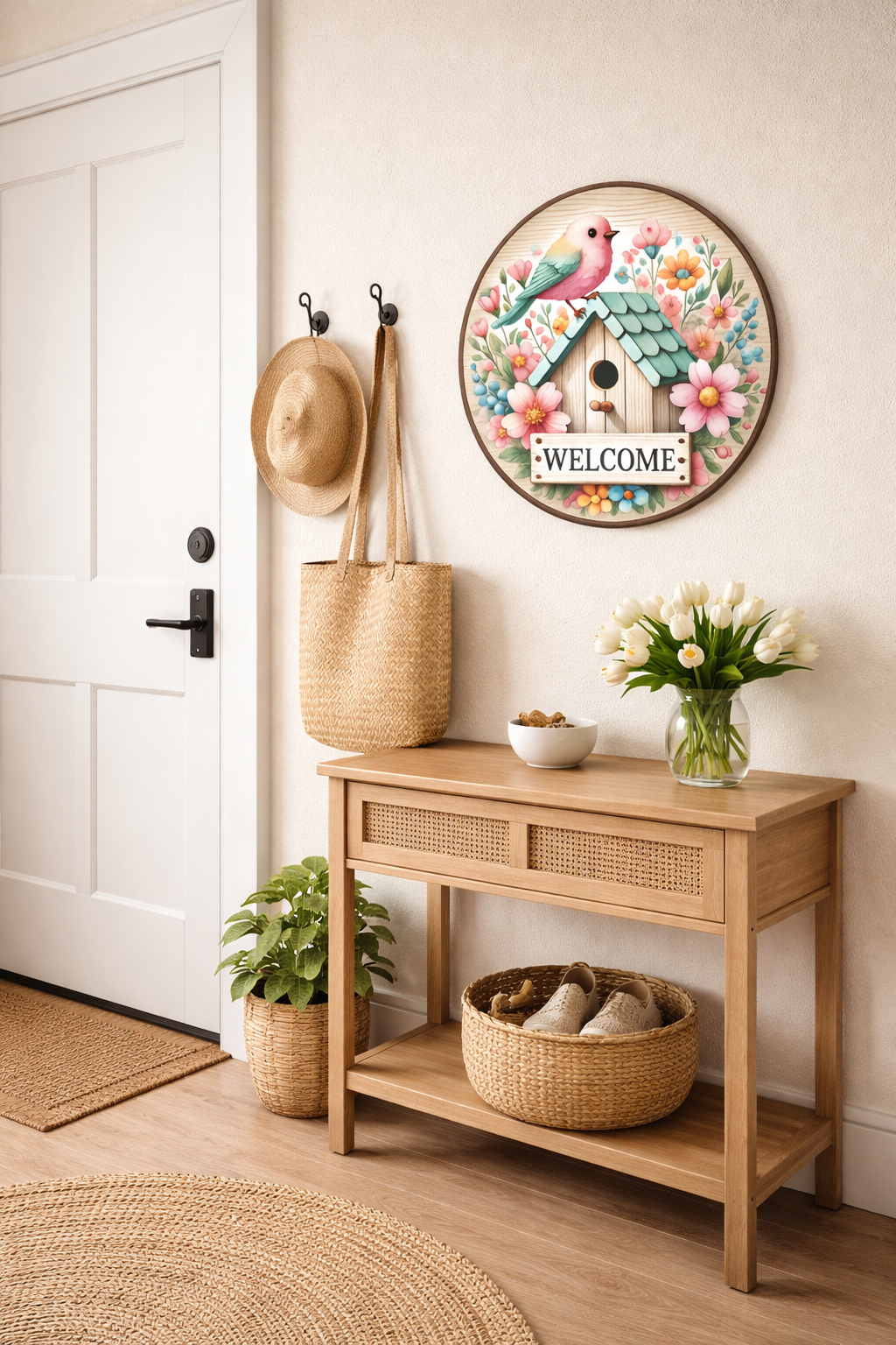 Welcome Home wall decor angled view