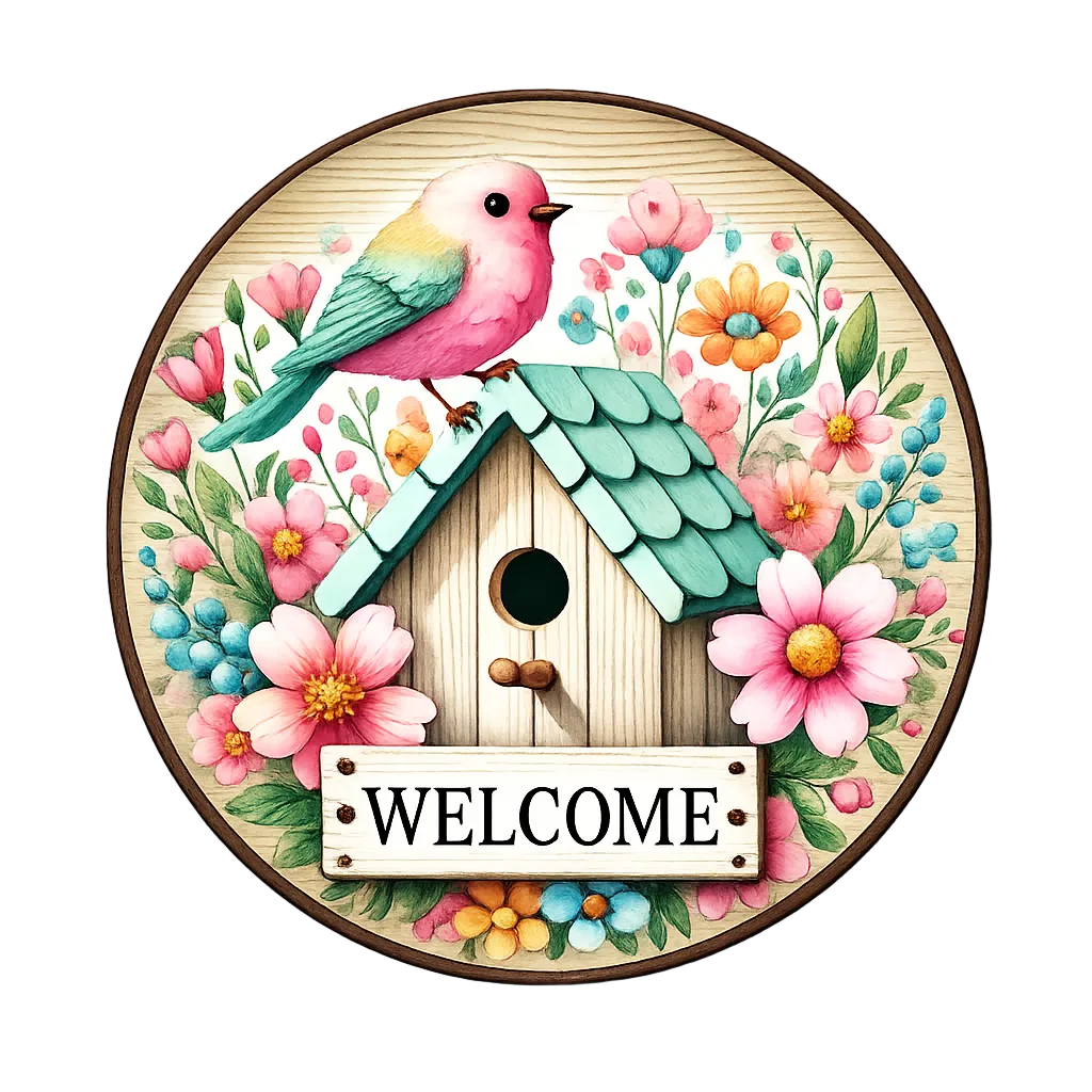 Floral Welcome Home wall decor 12x12 