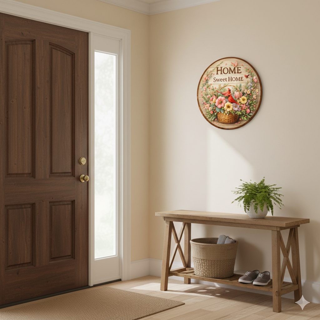 Welcome wall decor angled view