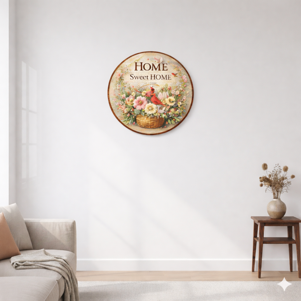 Welcome wall decor displayed in Living Room 