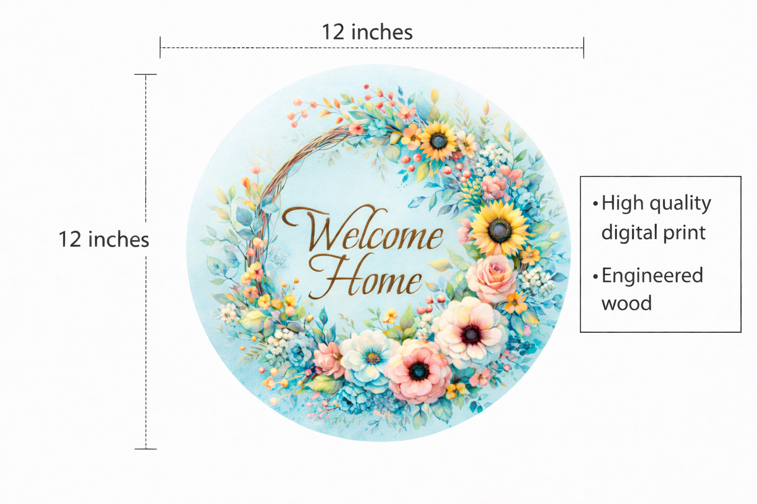 Welcome wall decor size reference
