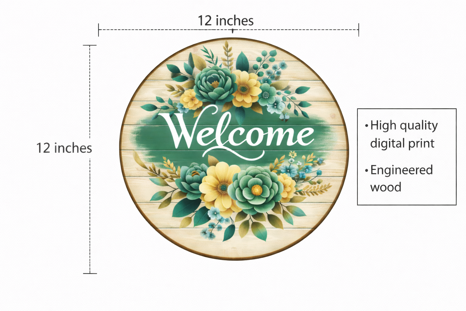 Welcome wall decor size reference