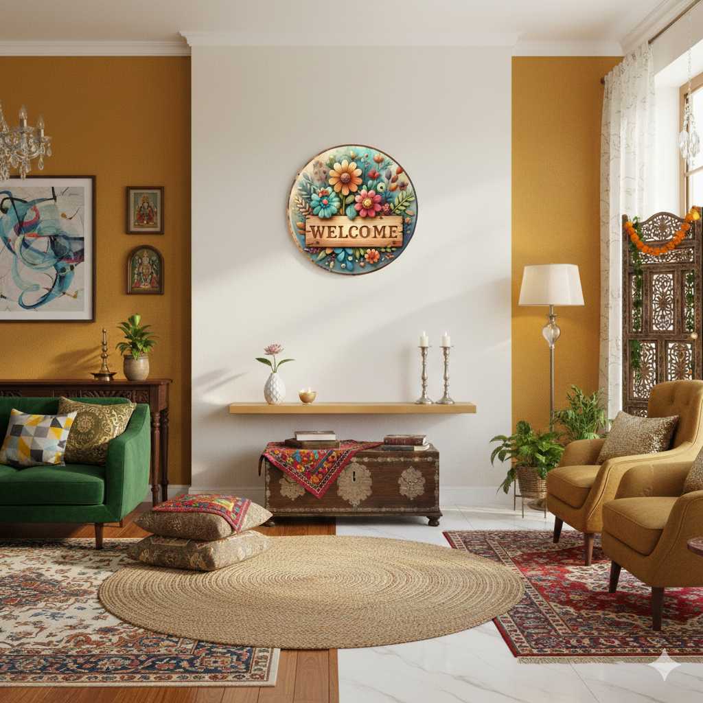 Welcome  wall decor angled view