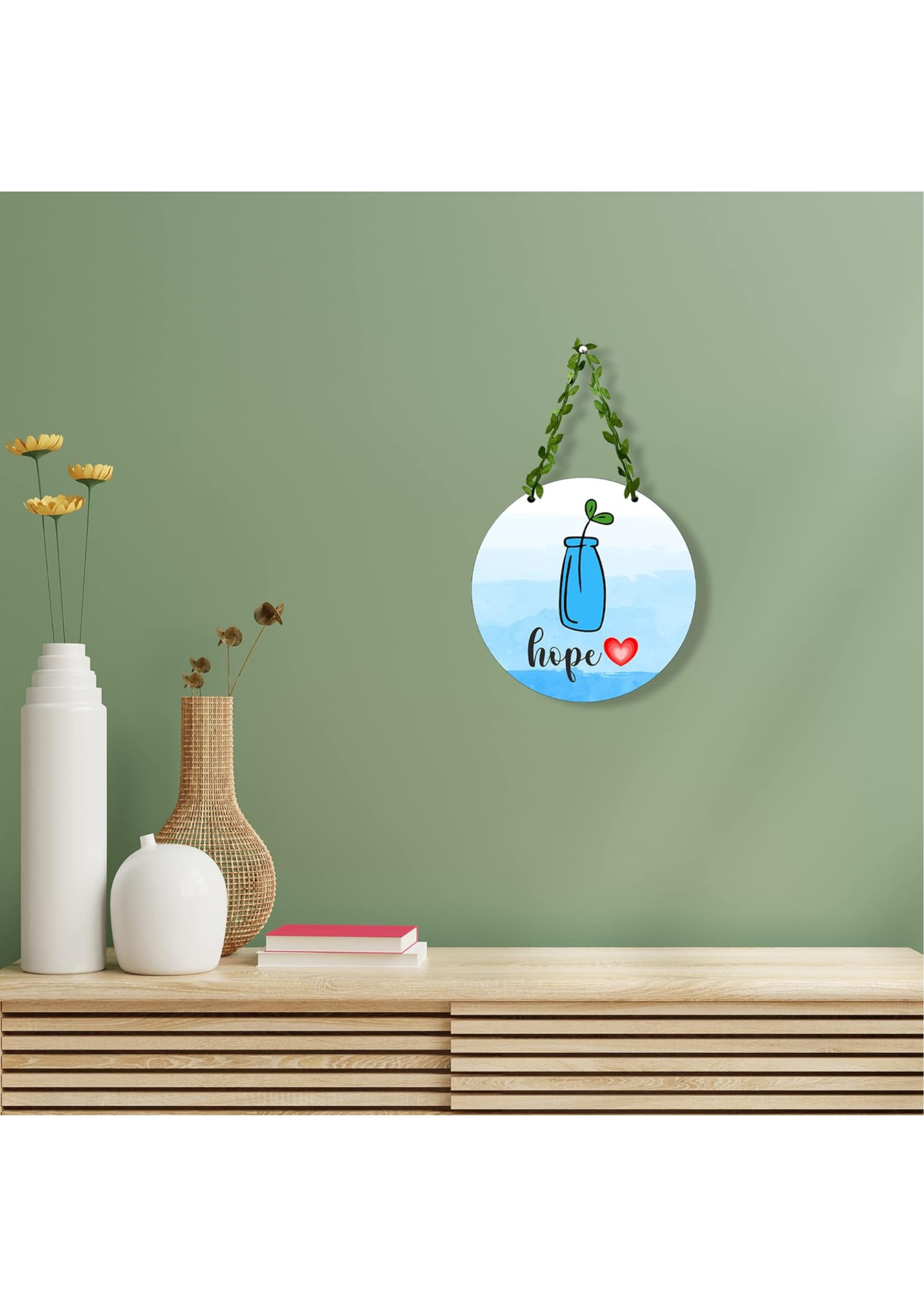 well being wall decor closeup detail