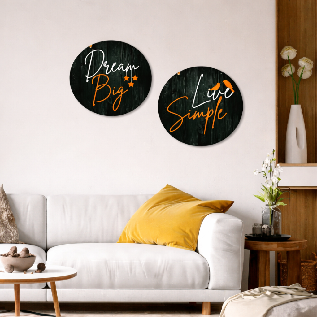 well being wall decor closeup detail