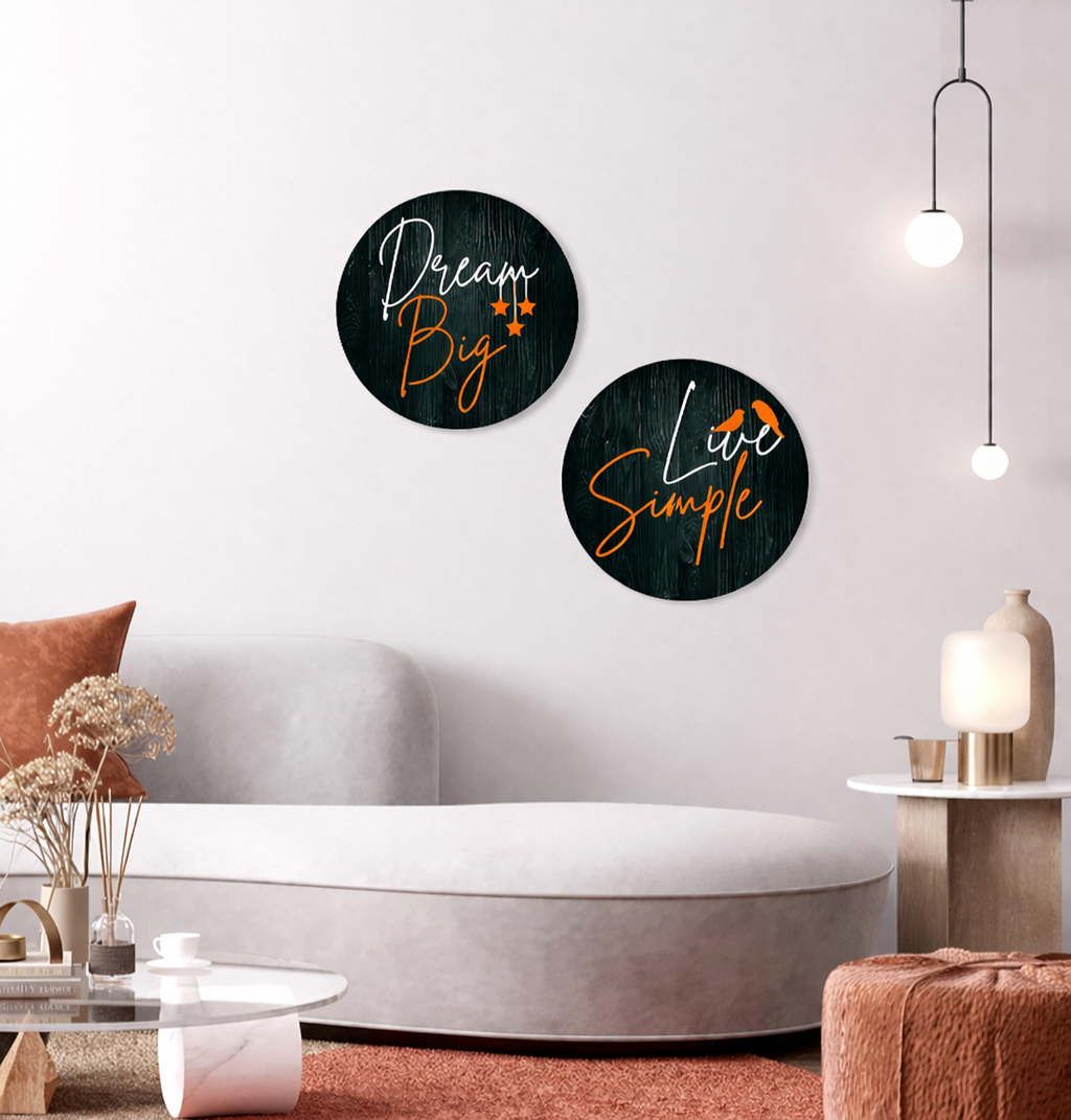 well being wall decor displayed in Living room 