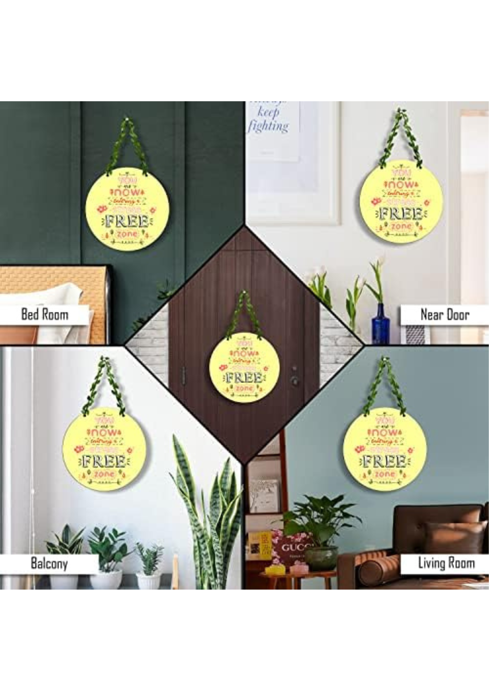 well being wall decor displayed 