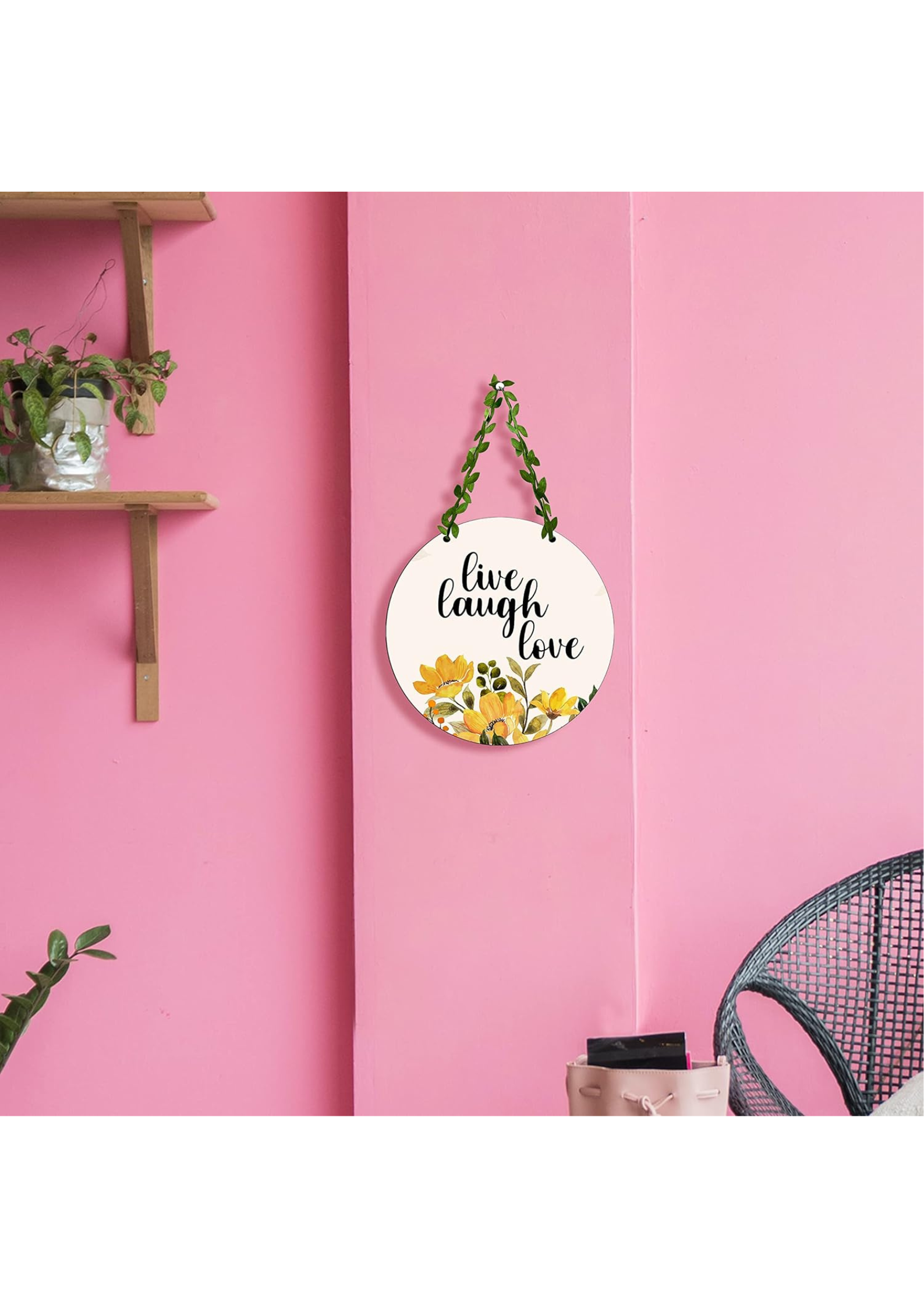 well being wall decor closeup detail