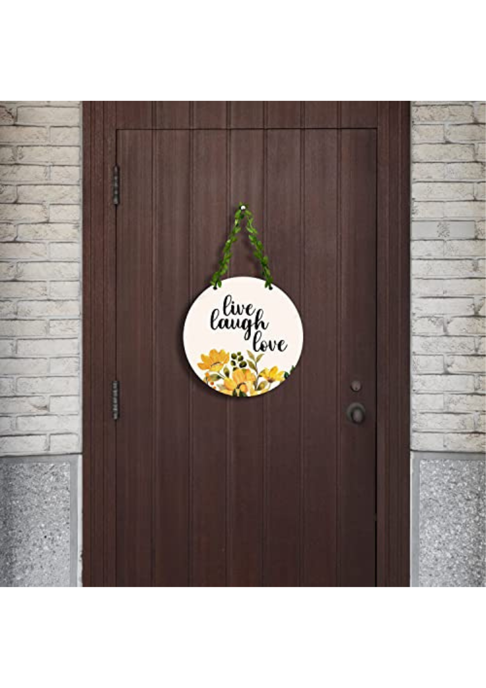 well being wall decor displayed on Main Door 