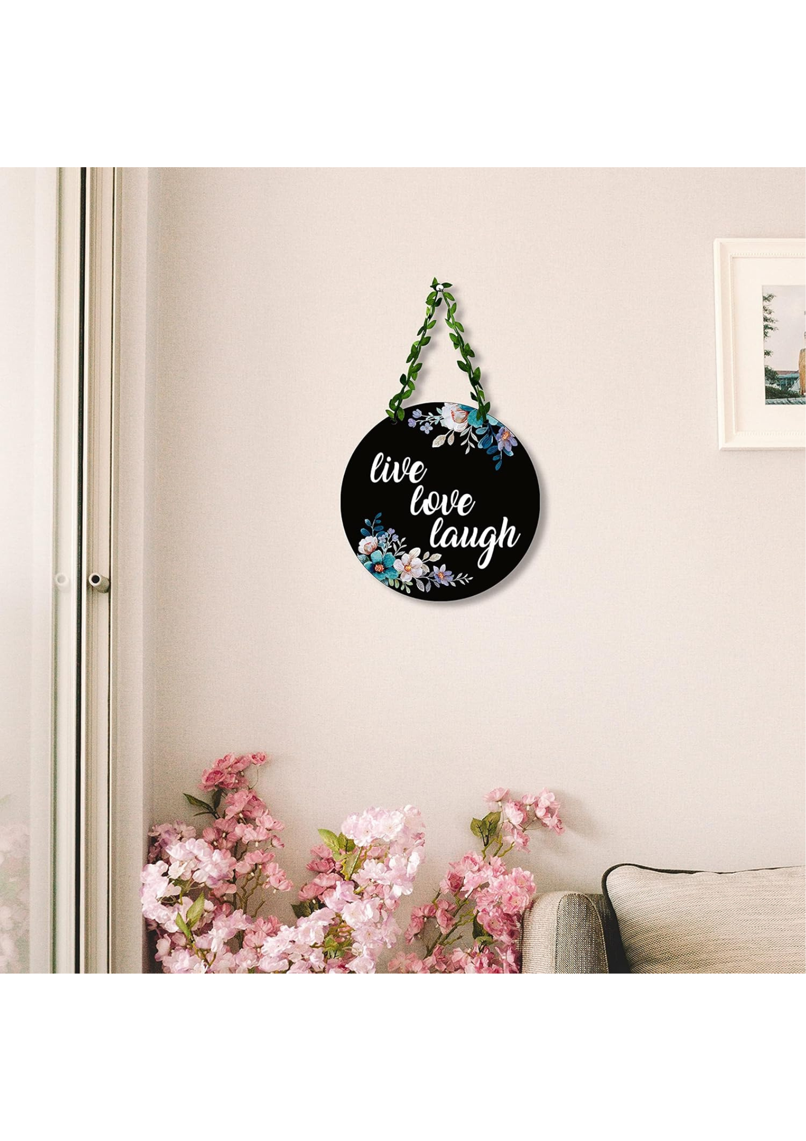 well being wall decor closeup detail