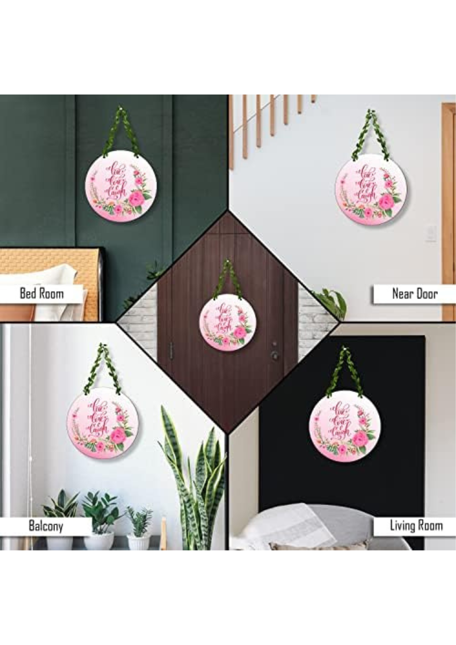 well being wall decor closeup detail