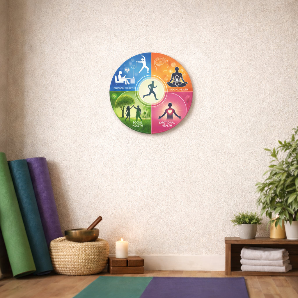 well being wall decor angled view
