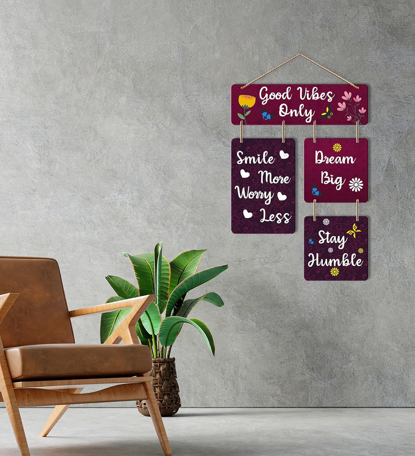 well being wall decor closeup detail