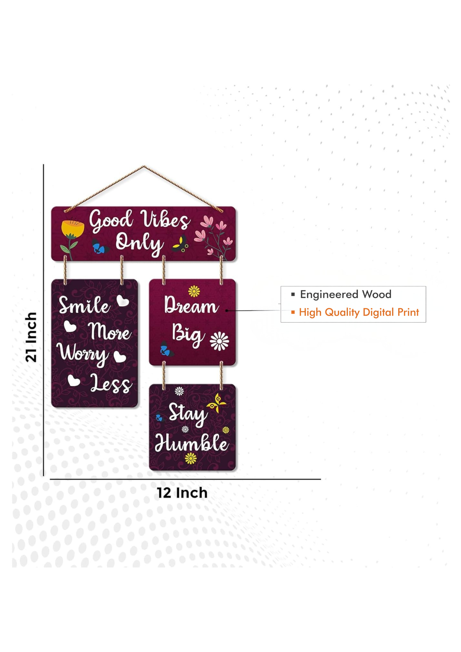 well being wall decor size reference