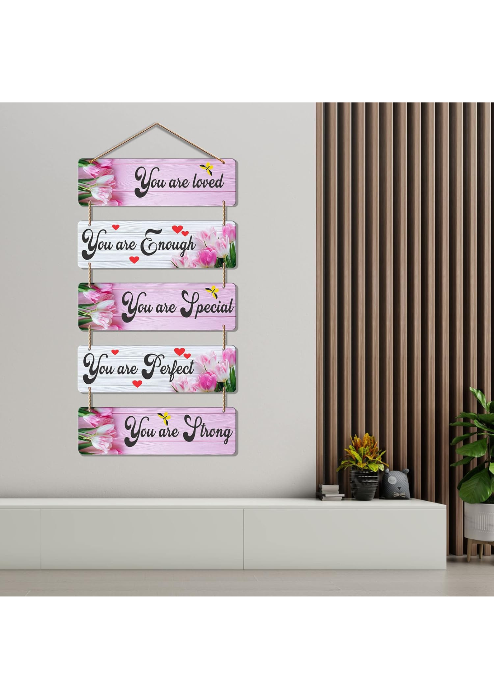 well being wall decor closeup detail