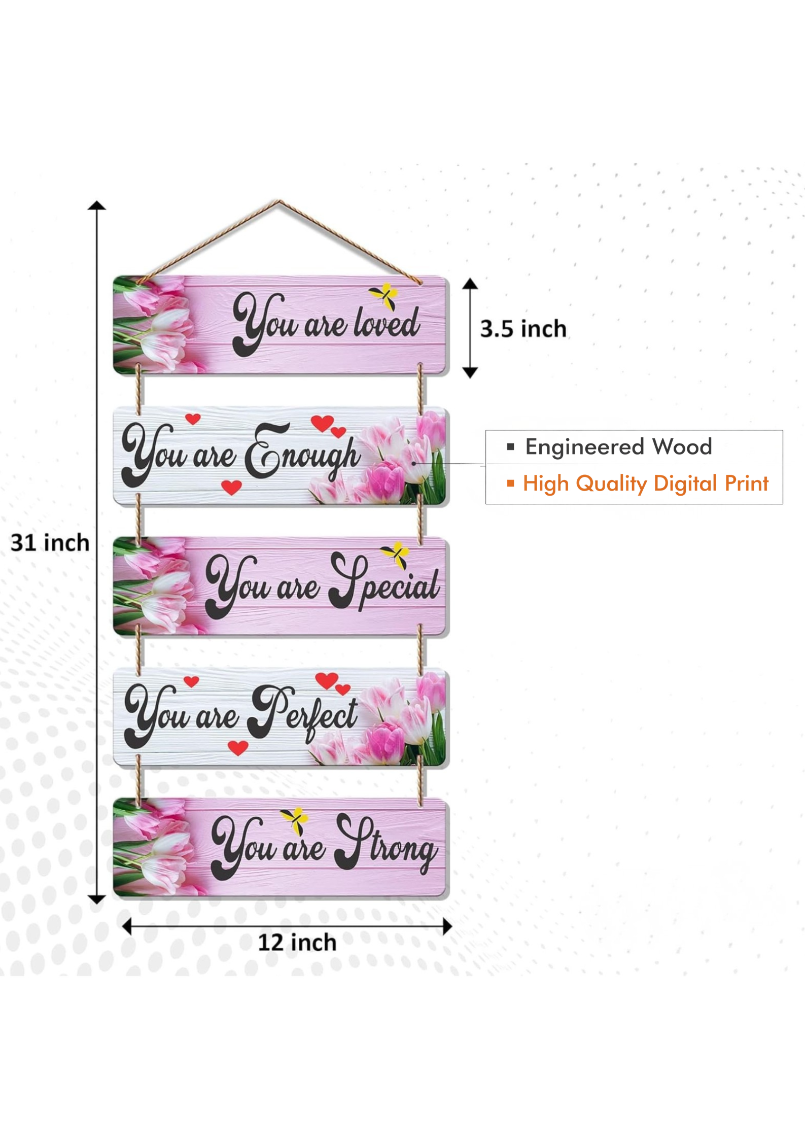 well being wall decor size reference