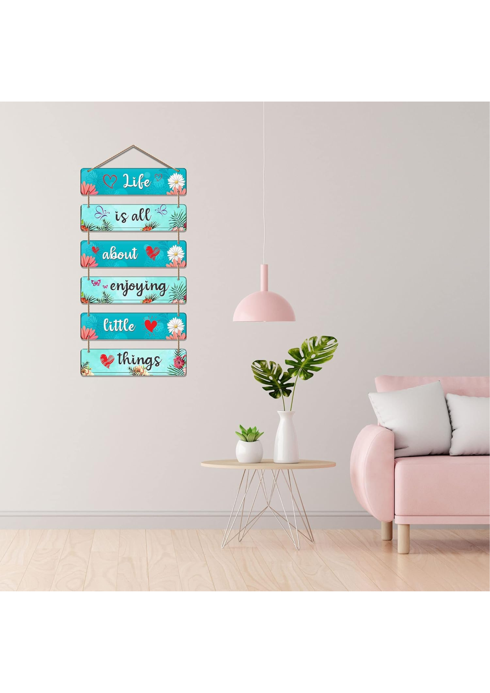 well being wall decor closeup detail