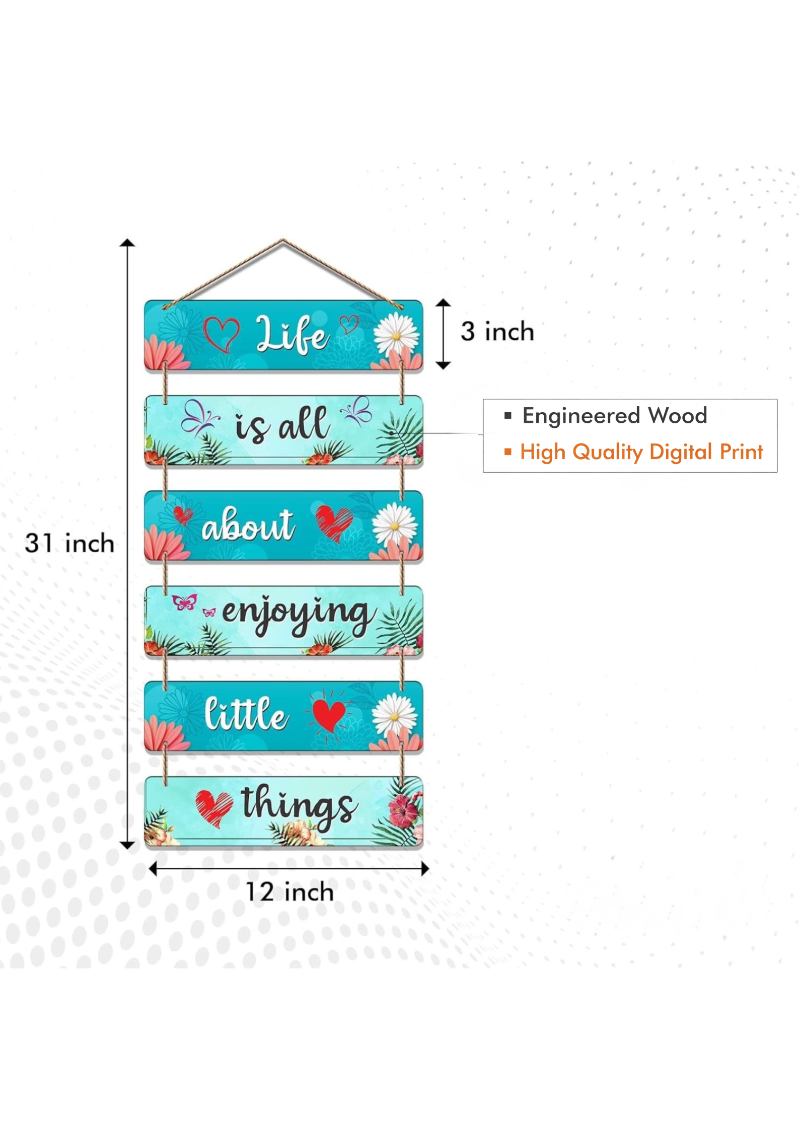 well being wall decor size reference