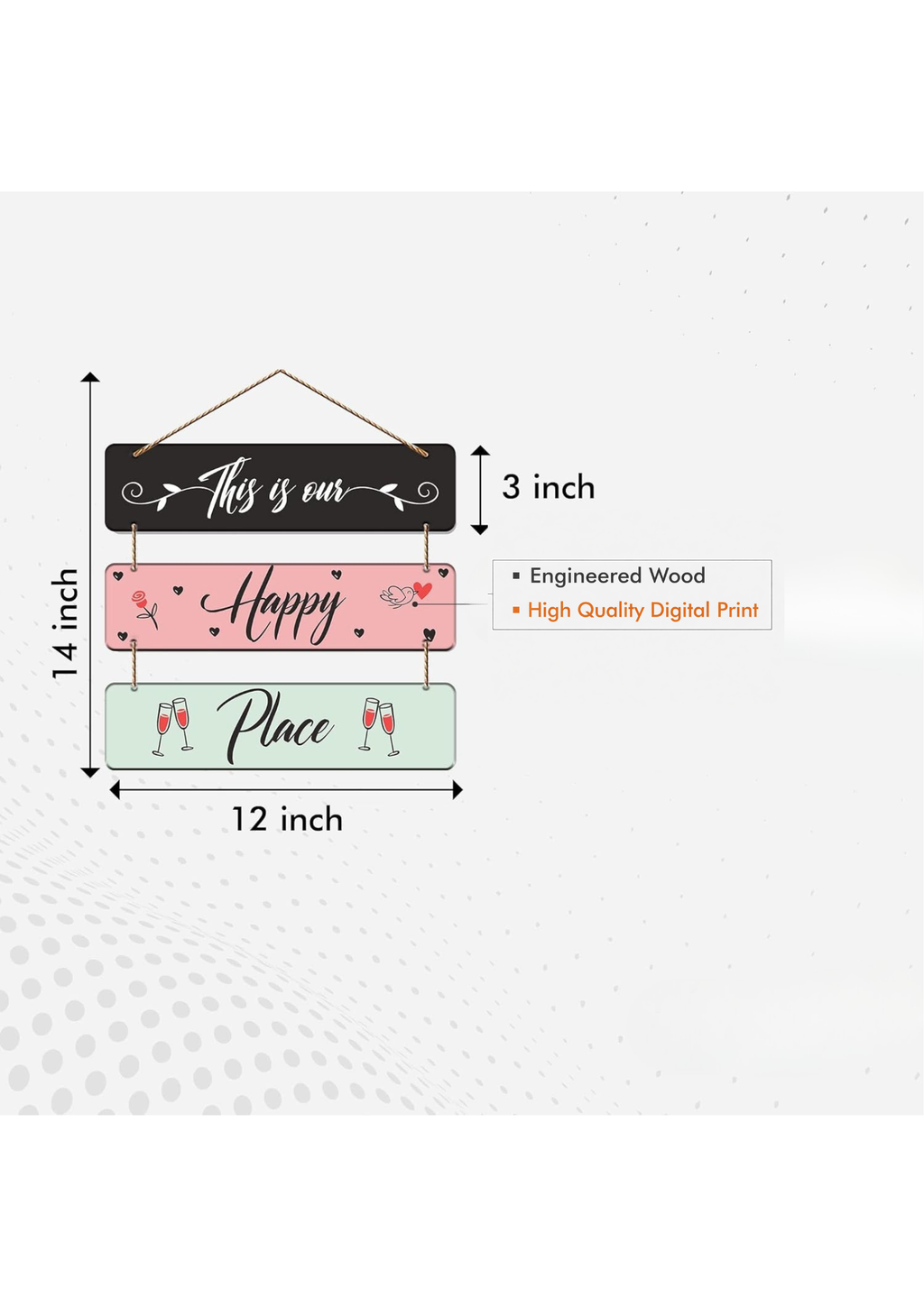 well being wall decor size reference