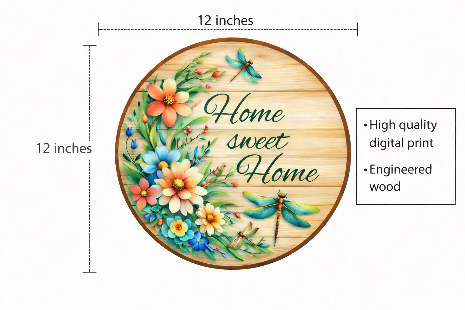 Welcome Home wall decor size reference