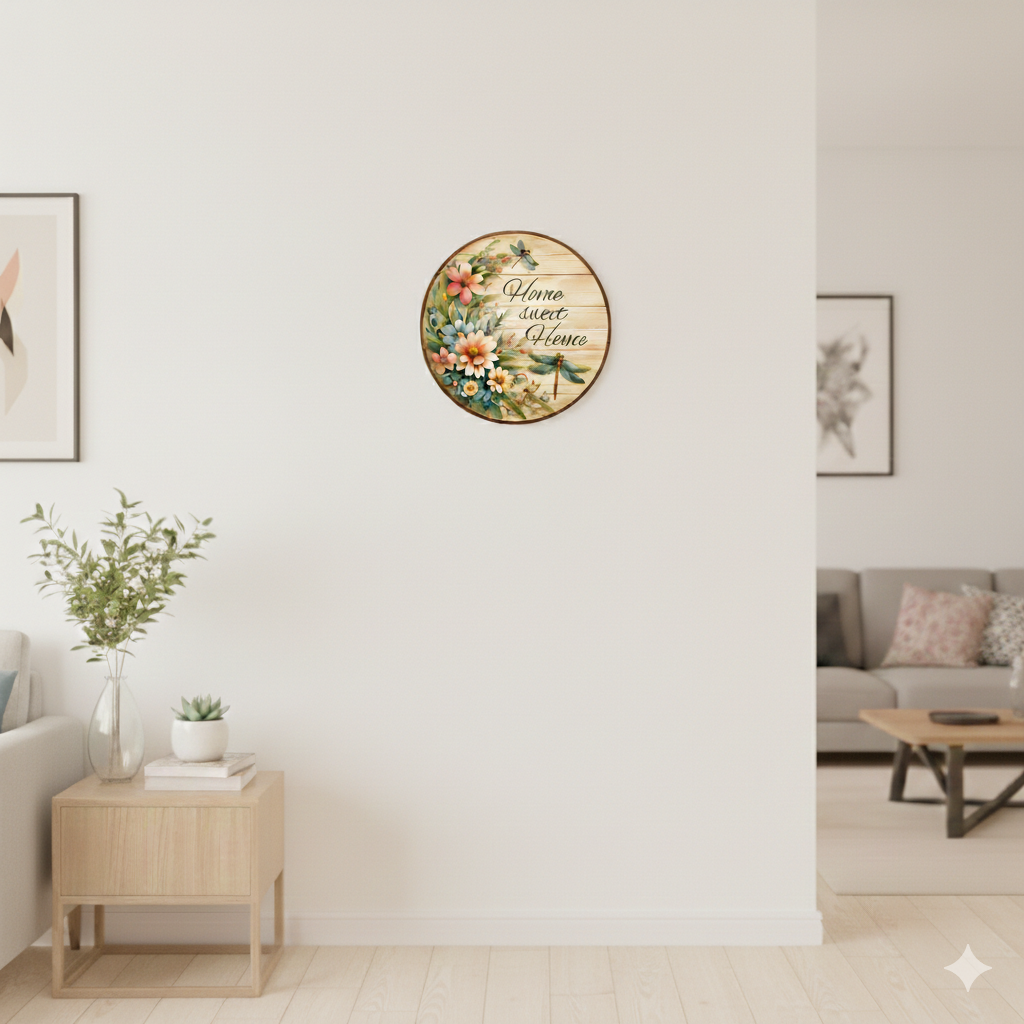  Welcome Home wall decor displayed in Living Room 