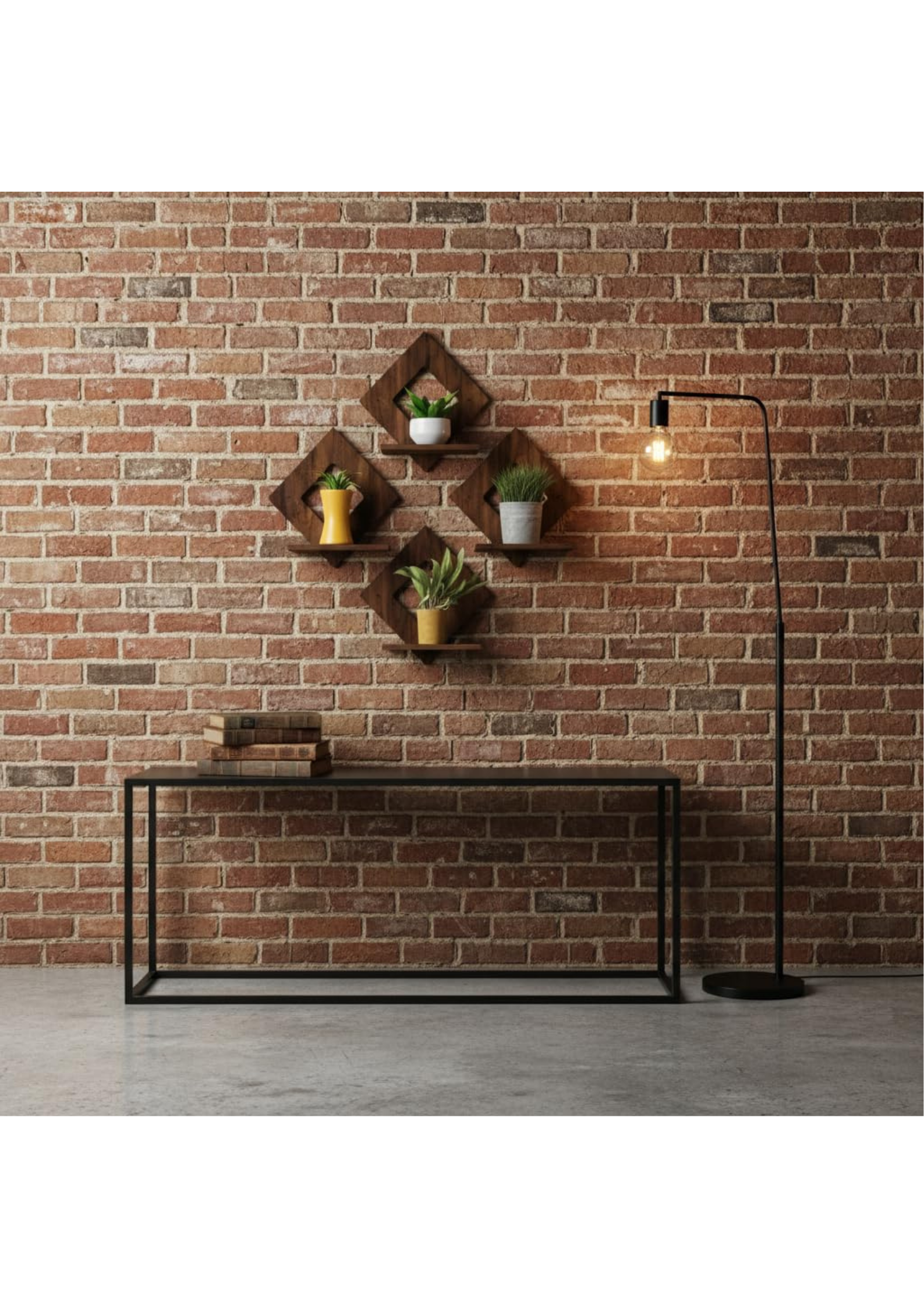 Wooden Wall Shelf wall decor closeup detail