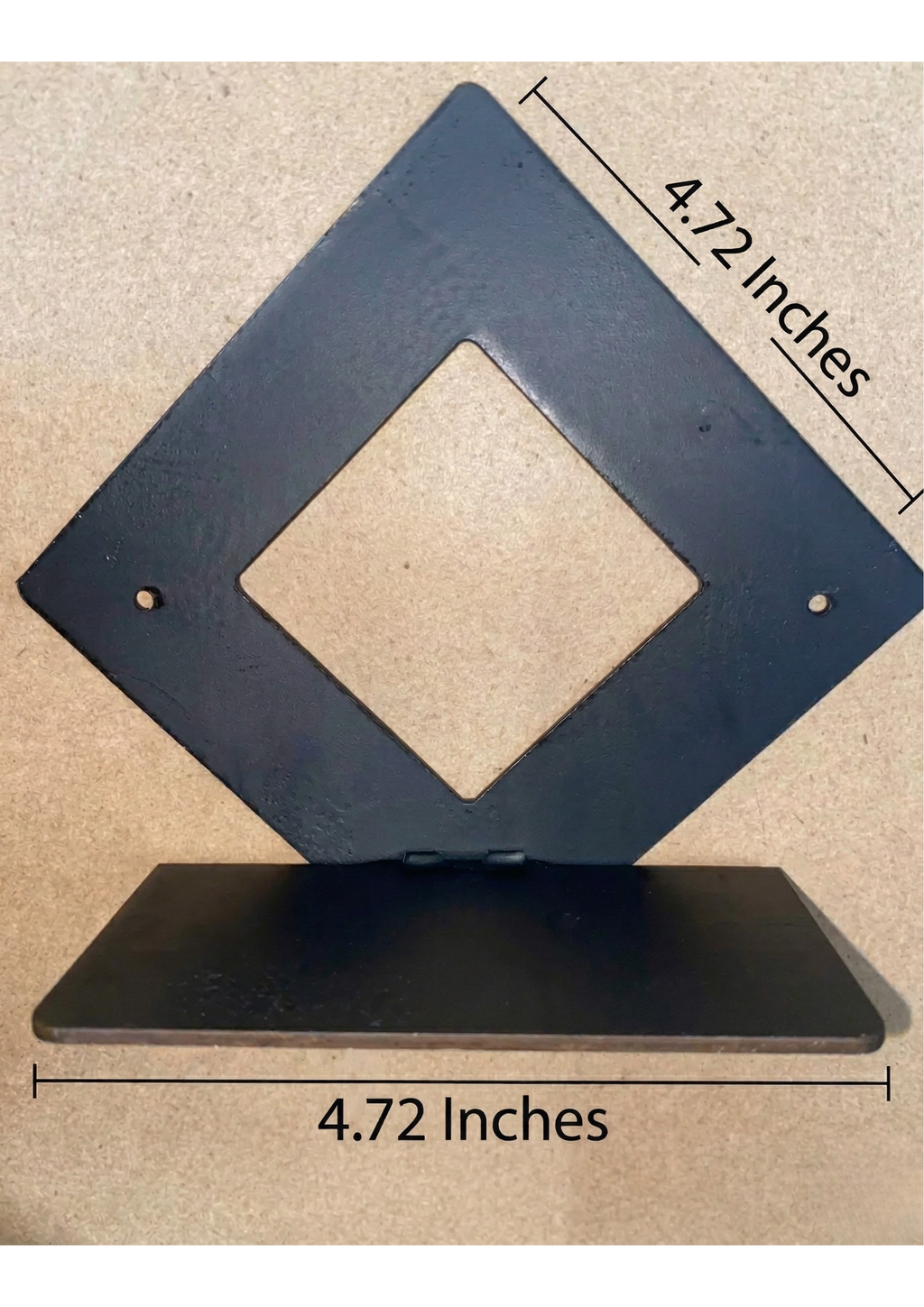 Diamond Shape Wooden Wall Shelf for Home Decor | Geometric Wall Mounted Display Rack for Living Room, Bedroom & Office ( Black)