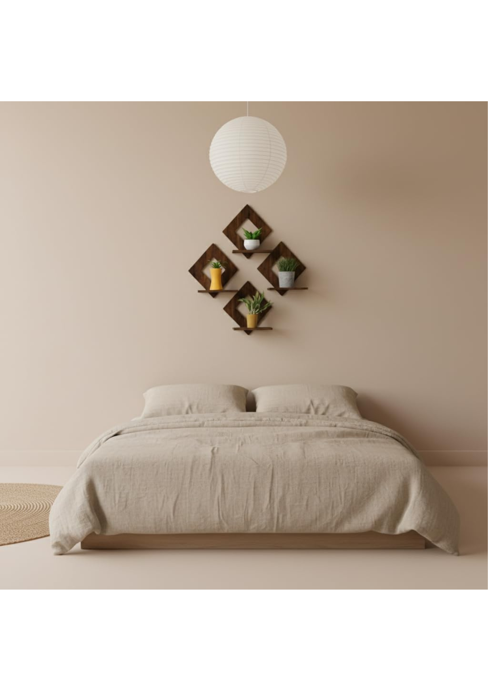 Wooden Wall Shelf wall decor displayed in Bedroom