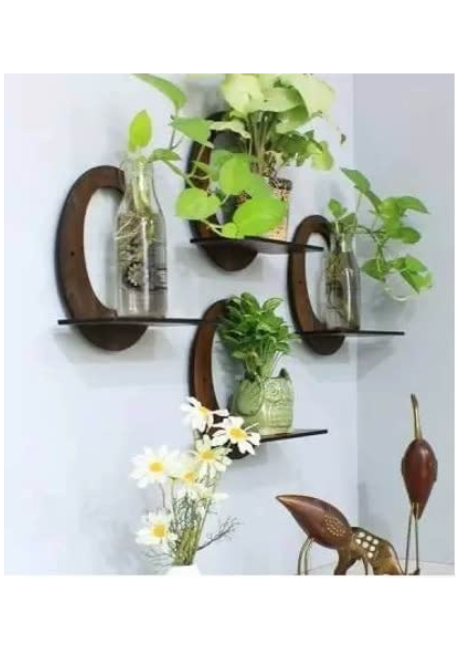 Wooden Wall Shelf wall decor angled view
