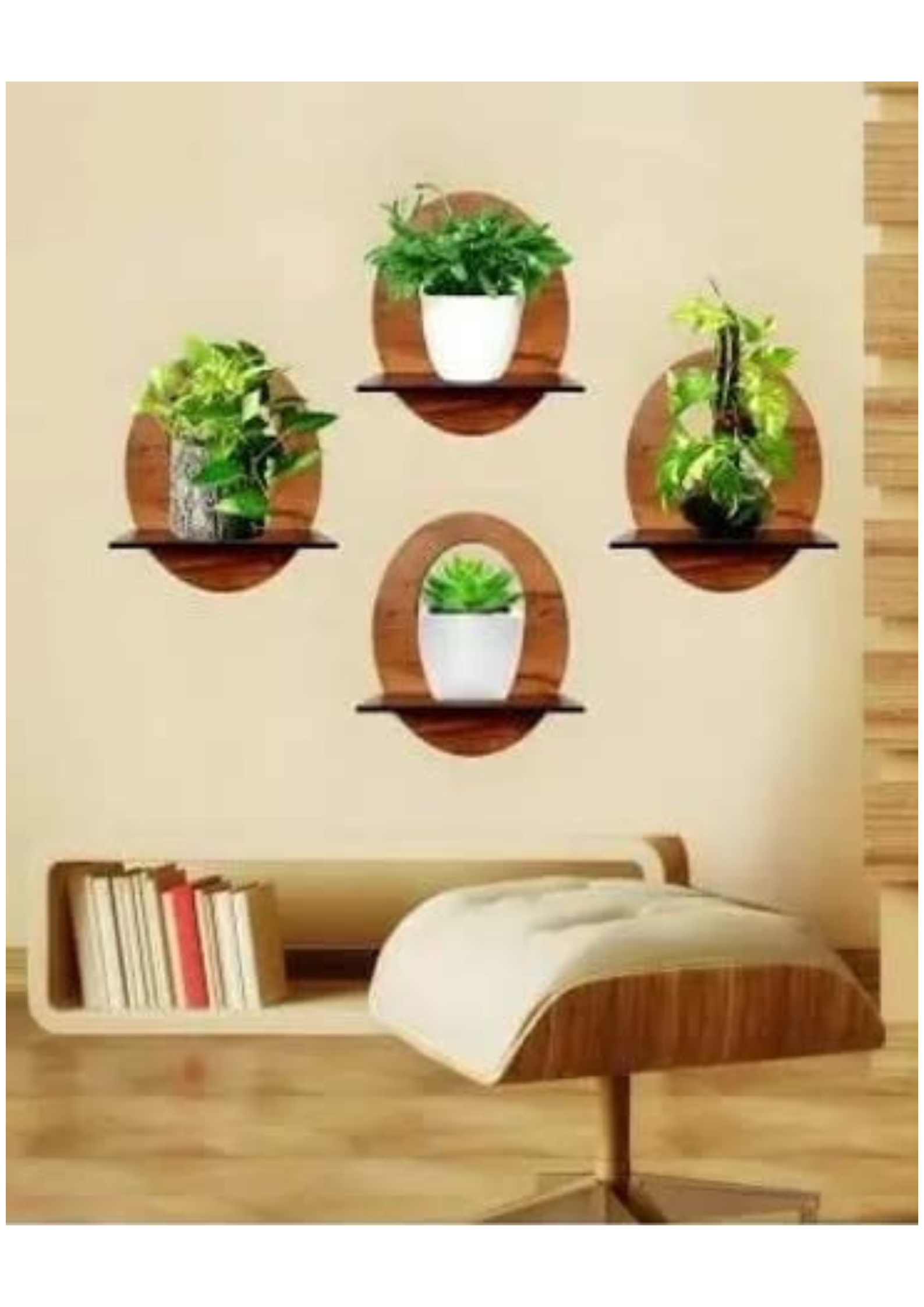 Wooden Wall Shelf wall decor closeup detail