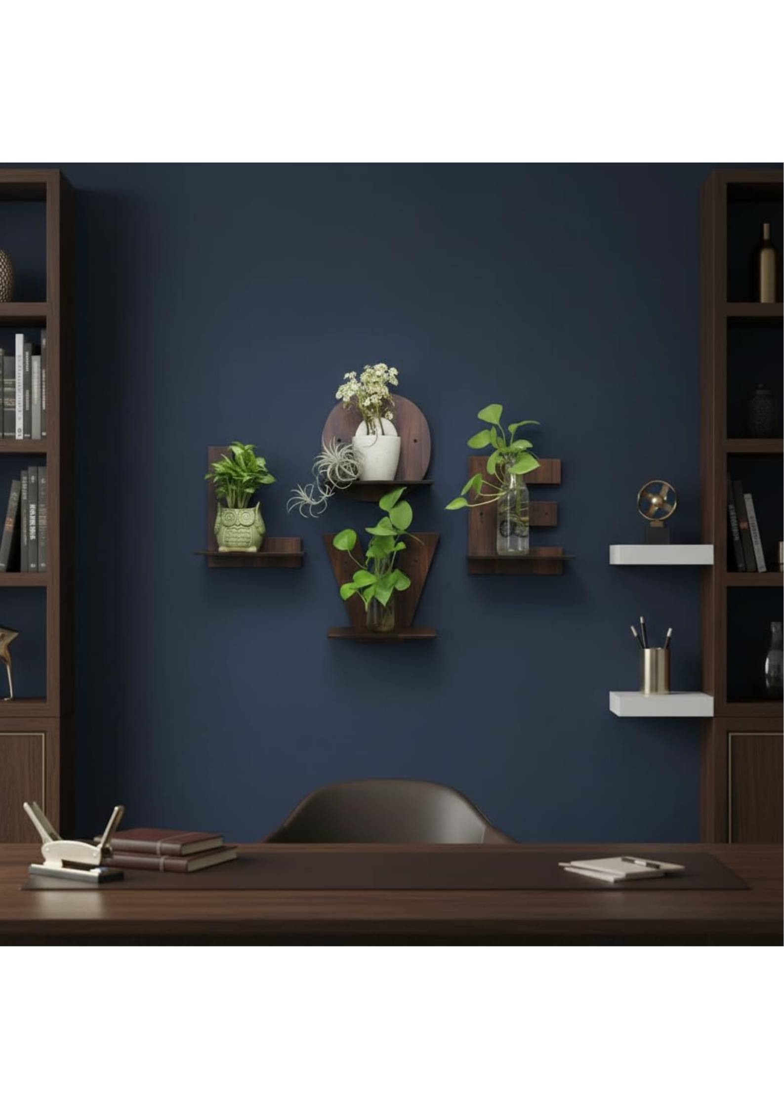 Wooden Wall Shelf wall decor displayed in Living Room