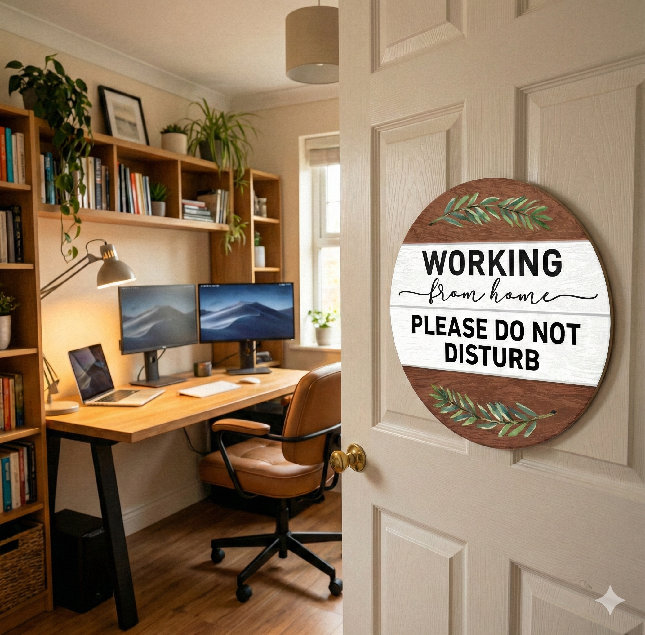 Work From Home Quotes wall decor angled view