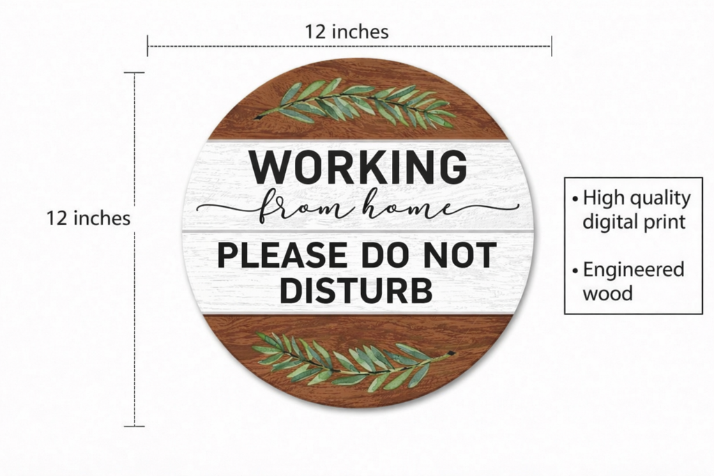 Work From Home Quotes wall decor size reference