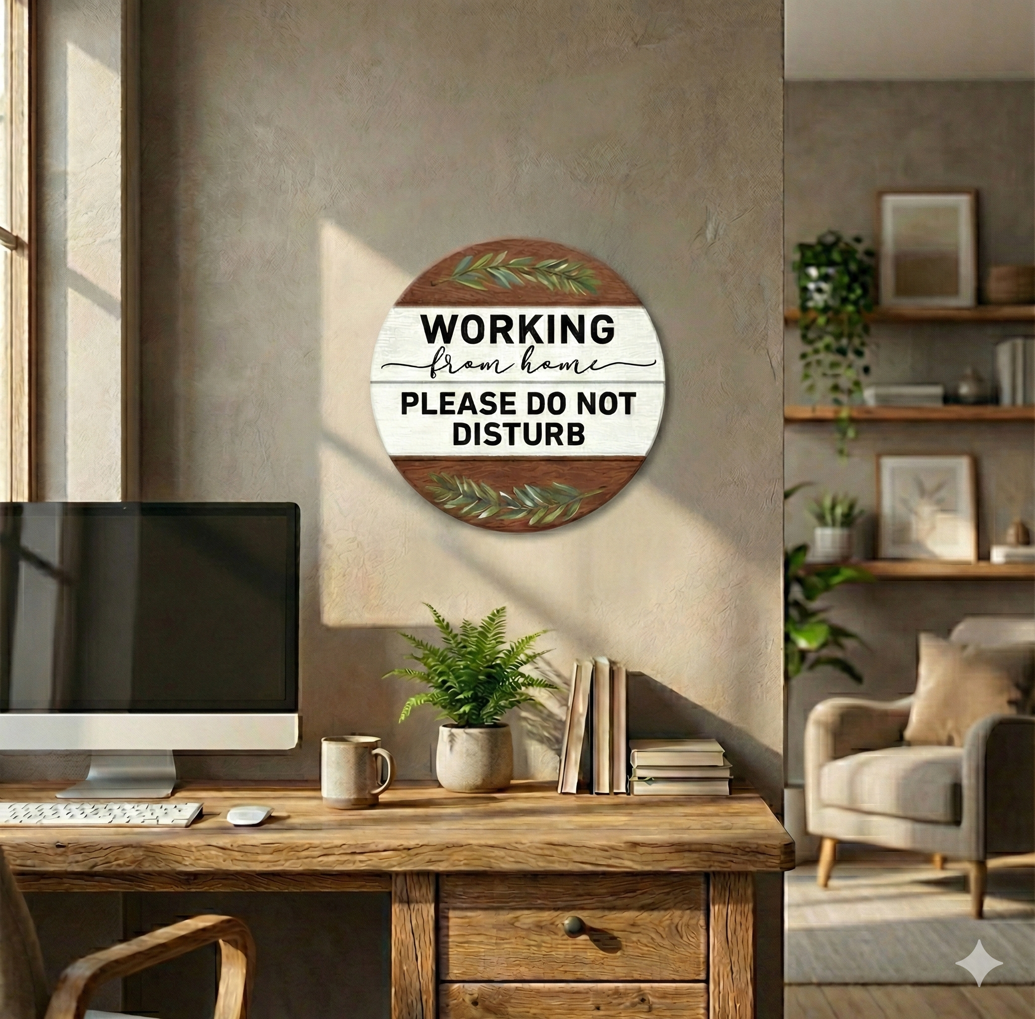 Work From Home Quotes wall decor displayed in Living room 