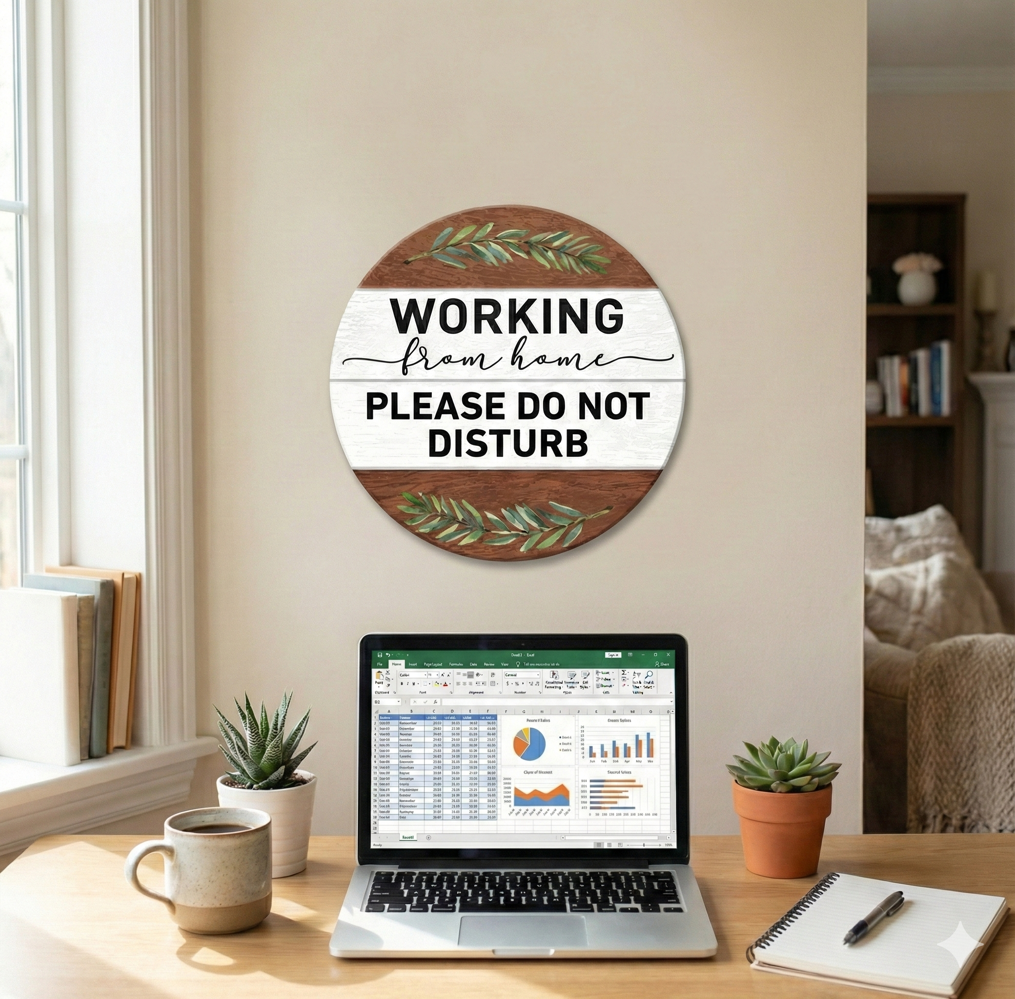 Work From Home Quotes wall decor displayed in Living room 